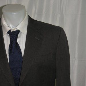 Ermenegildo Zegna Vintage Solid Charcoal Three Button Suit 40R